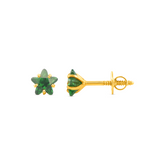 22K Gold Green Starburst Stud Earrings